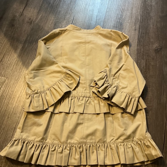 Halogen Zipper Front Ruffle Bell Sleeve Tan Blazer Jacket -Size M boho casual - Picture 5 of 7